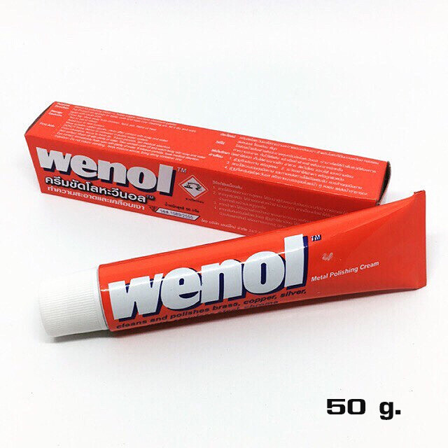 WENOL Metal Cleaner Polish with Surface Protection Brass Copper Tube Silver 50 g