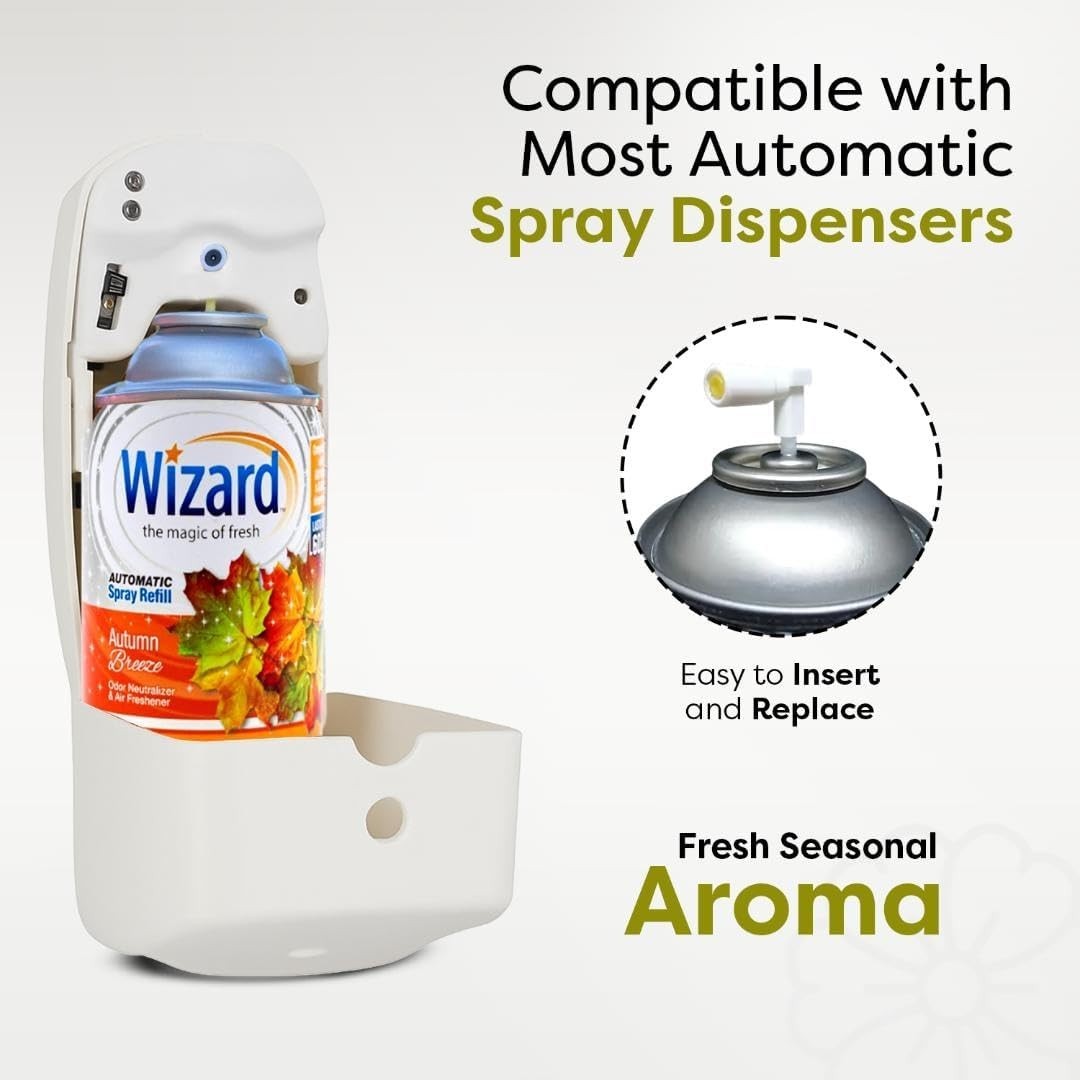 6 WIZARD Automatic Spray Refills 5oz Air Freshener Refill Cans