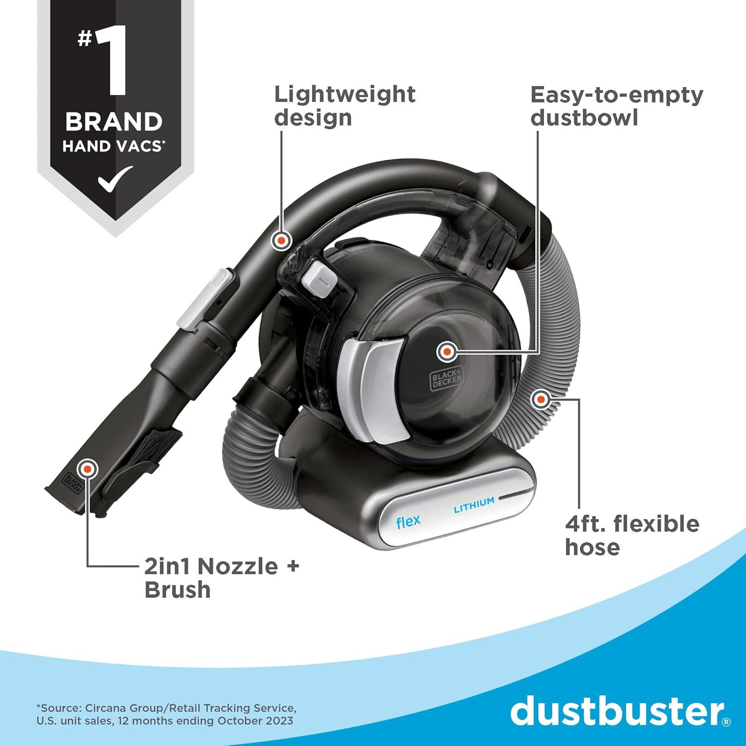 BLACK+DECKER Dustbuster FLEX Cordless Handheld Vacuum, Home, Pet and Car Vacuum