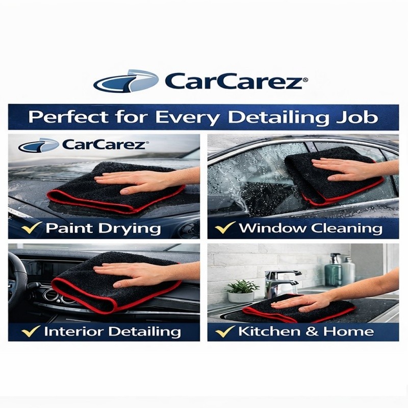 CarCarez 180 PCS Microfiber Towels 16″x16″ 380 GSM Bulk Detailing Shop Towels