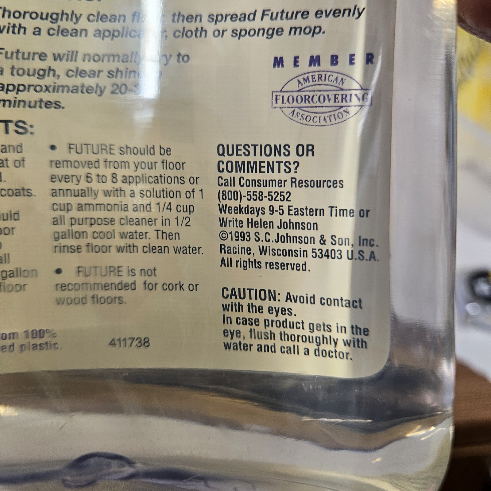 Pledge Future Shine Premium Floor Finish 27 fl oz. SC Johnson NEW