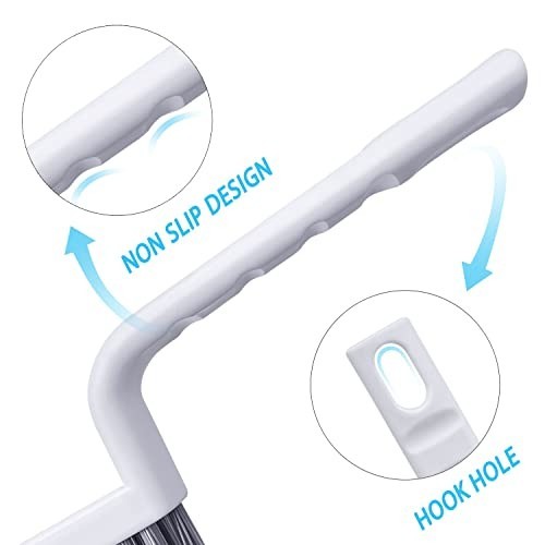 Grout Cleaner Brush V Shape Set 2 Pack Stiff Bristle Scrub Brush for Tile Floor