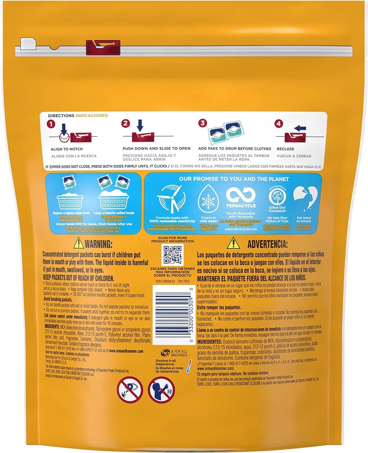 Arm & Hammer Clean Burst 5-in-1 Laundry Detergent Power Paks, 42 Count