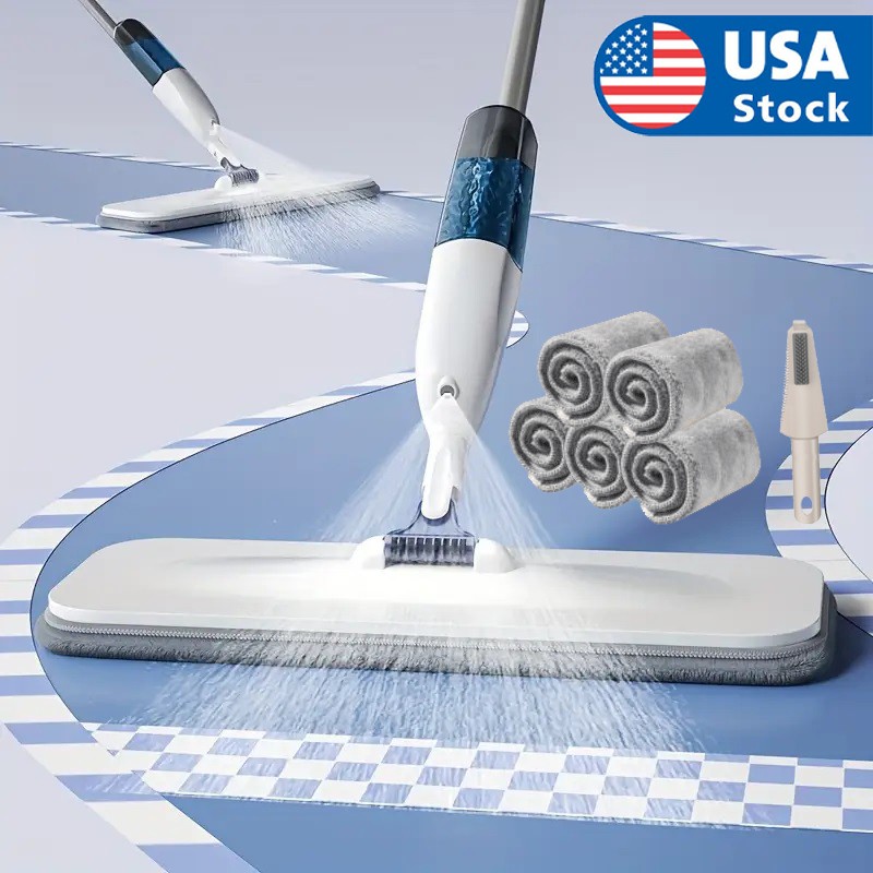Spray Mops for Floor Cleaning with 5 Washable Pads, Wet Dry Microfiber Mop