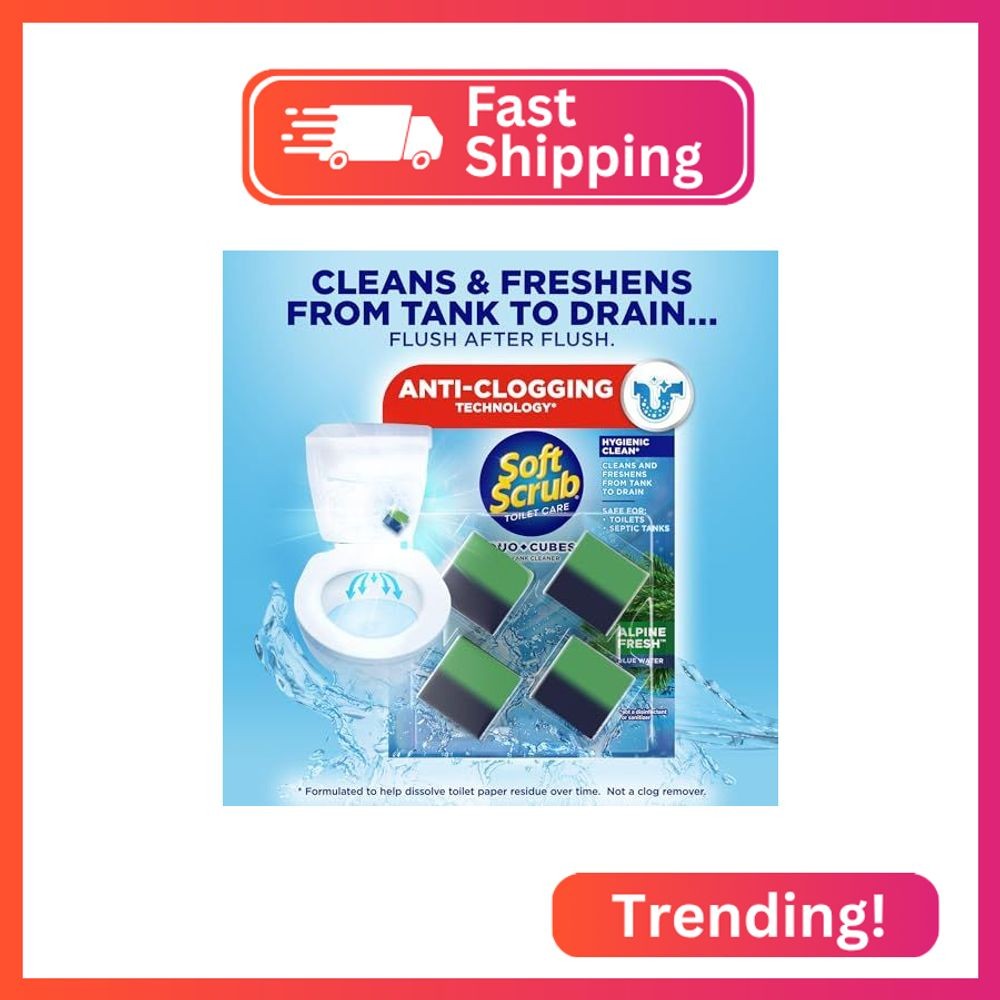 Soft Scrub in-Tank Toilet Cleaner Duo-Cubes, Alpine Fresh, 4Count