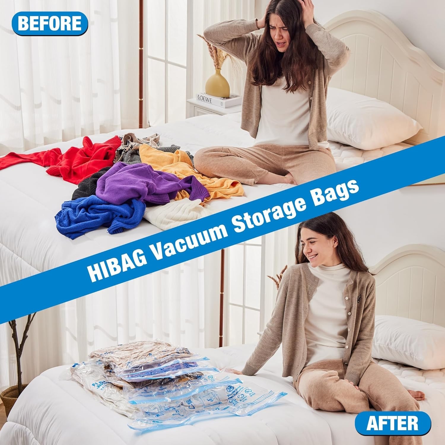 Effortless 10 Large Vacuum Storage Bags – Protect & Organize Clothes & More
