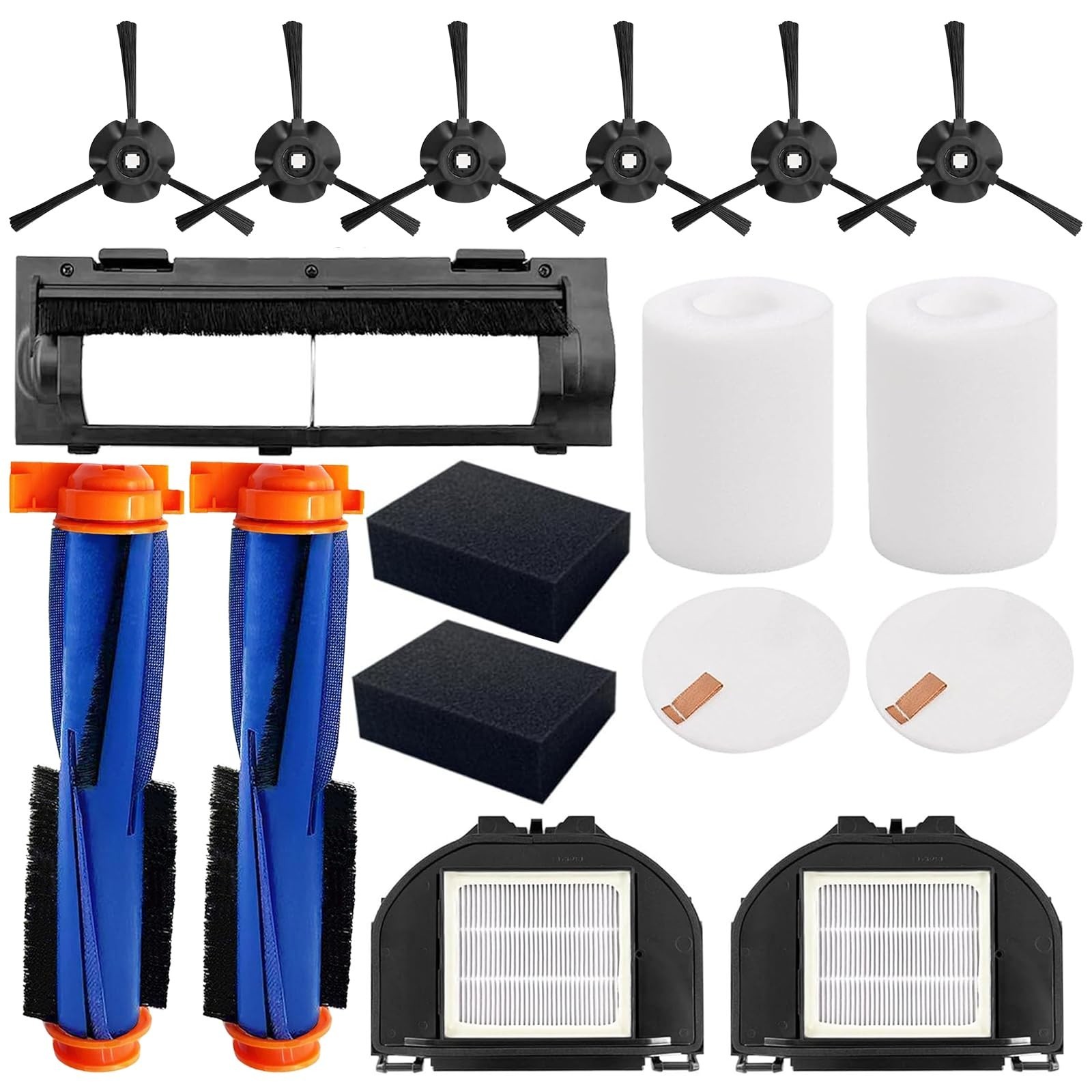 Replacement Parts for Shark Robot Vacuum – 2 Roller Brushes, 6 Side Brushes, 2 H