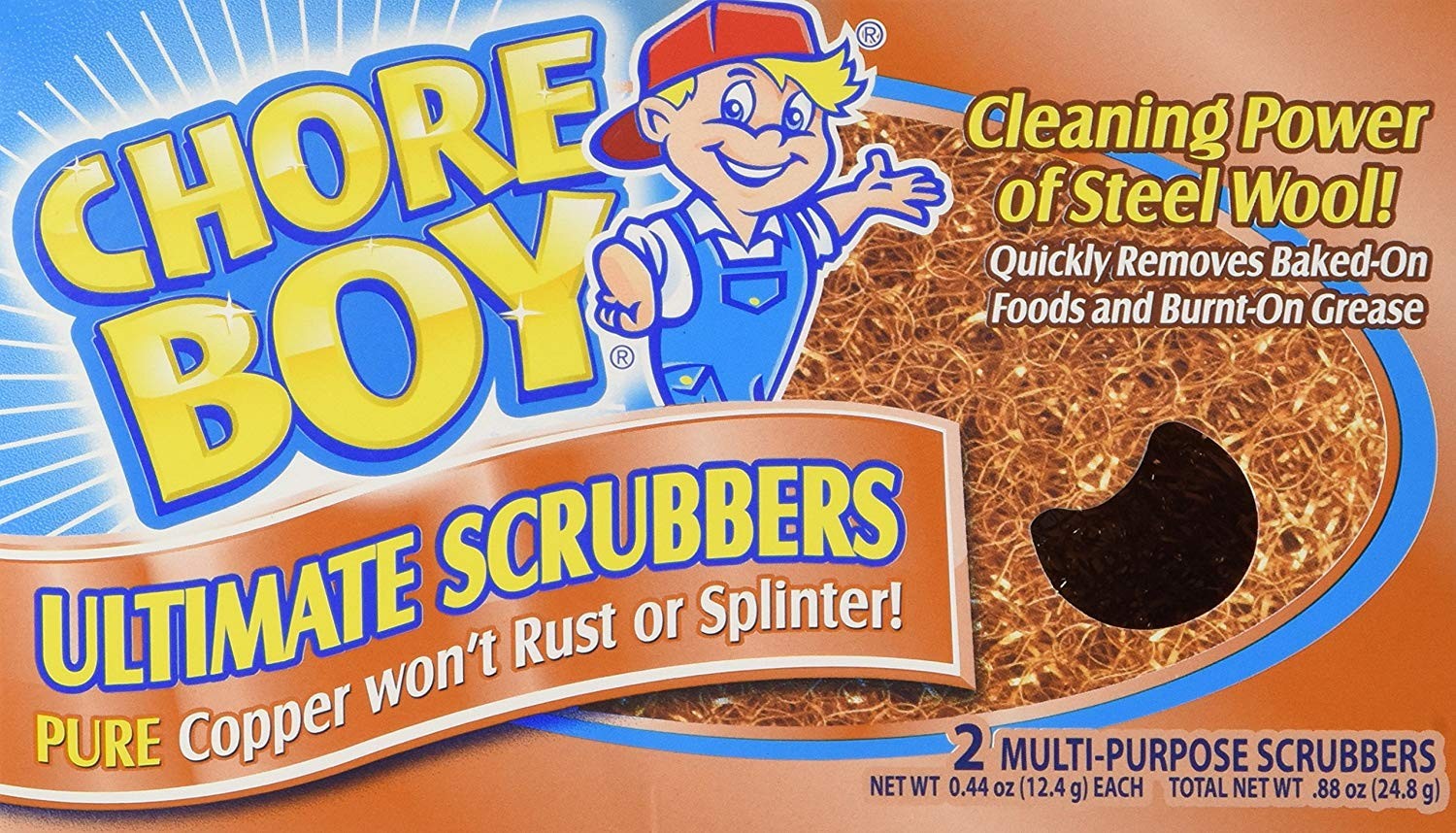 Chore Boy Copper Scouring Pad, 2 Ct in a Pack