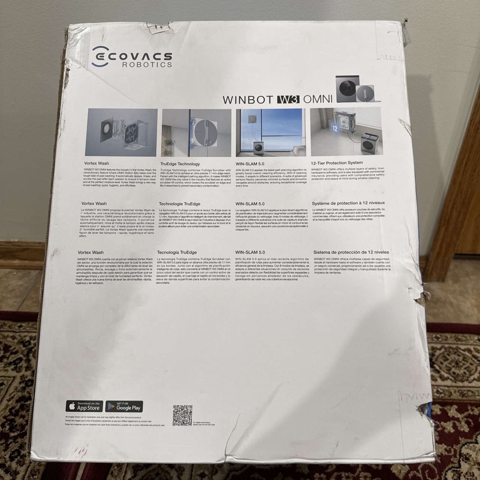 ECOVACS WINBOT W3 Omni Robot Window Cleaner , 12-Level Protection