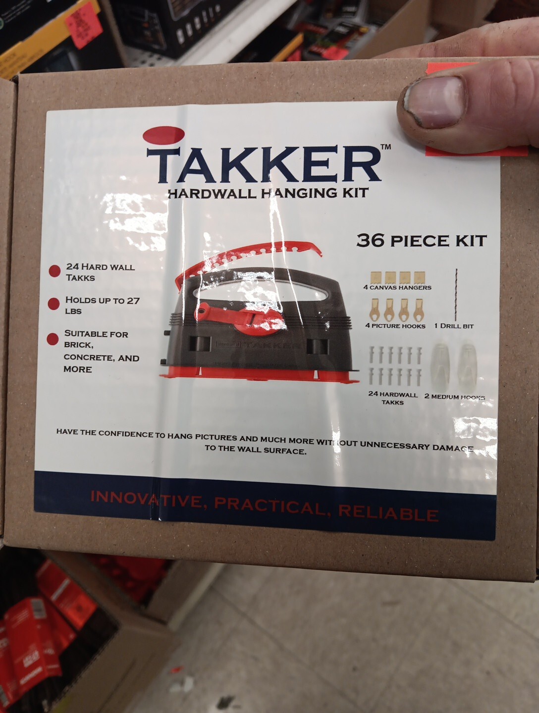 Takker Hard Wall 36 Piece Picture Hanging Kit Multi Purpose