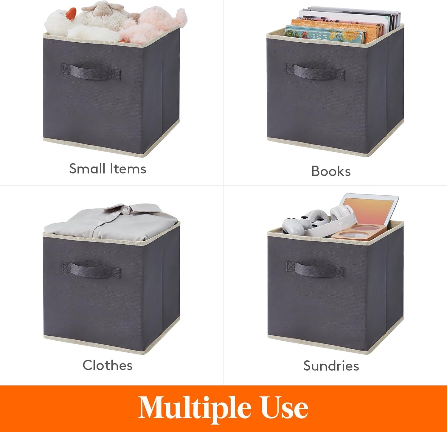 12 Packs Storage Cubes, 11 Inch Cube Storage Bins, Foldable Decorative Fabric