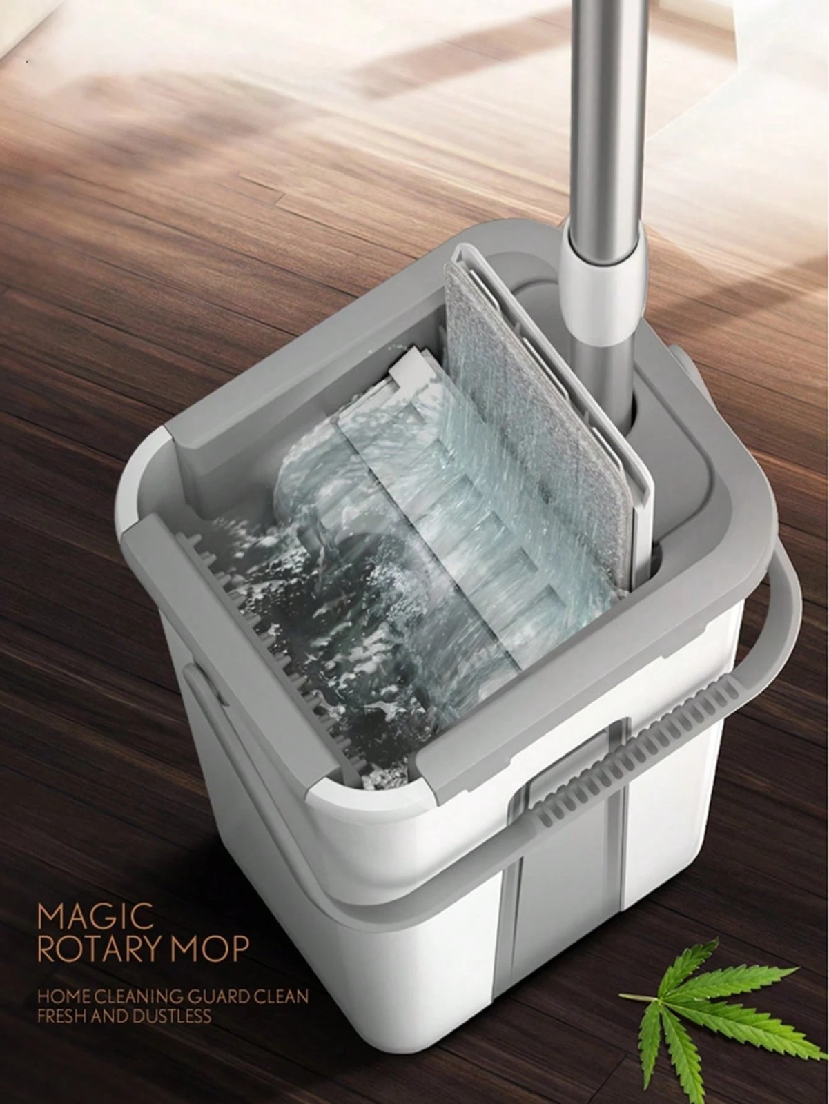 New Hands Free Flat Mop Bucket Washable Microfiber Hardwood Floor Mop