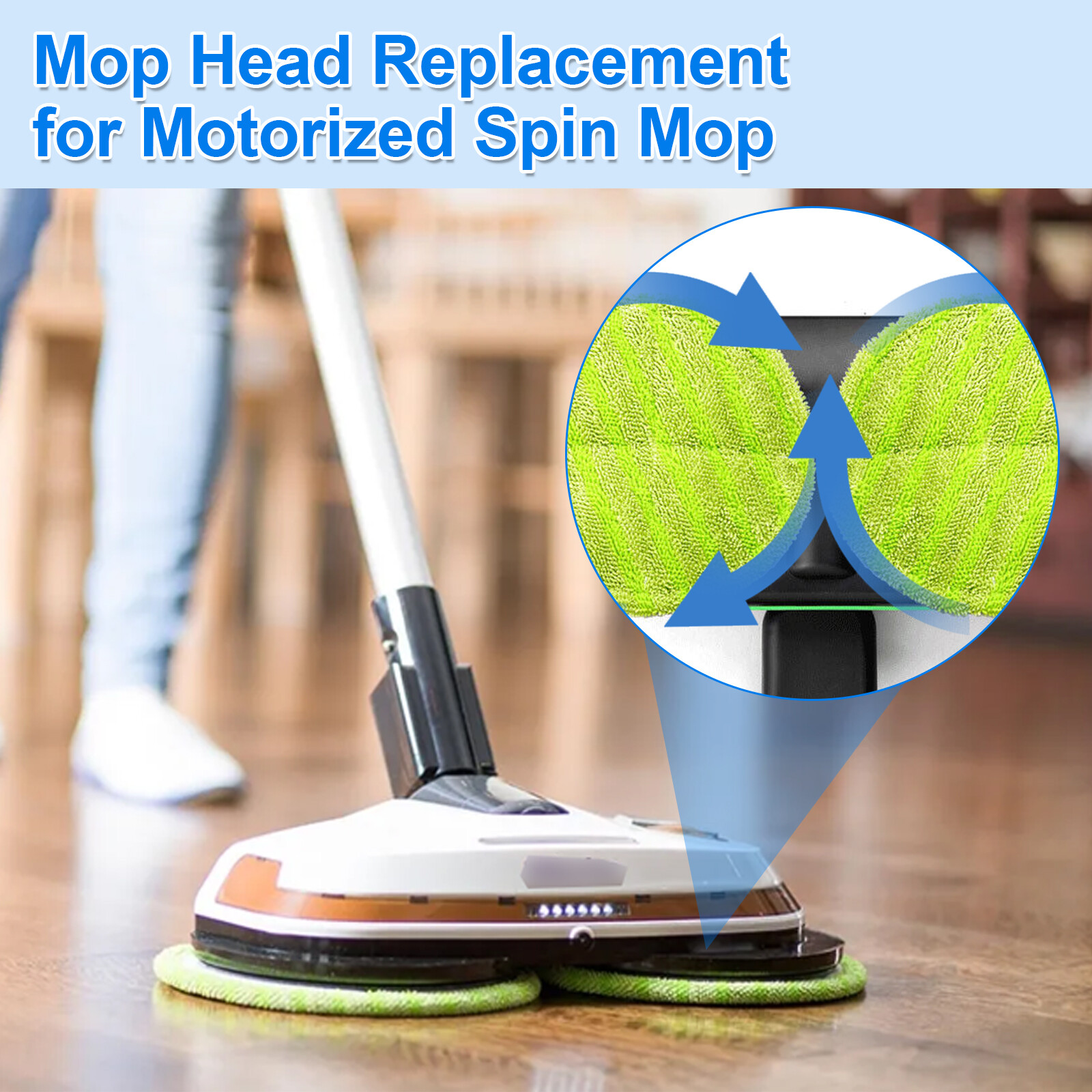 6 PCS Microfiber Mop Replacement Pads Reusable Cleaning Mat For Hardwood Floors