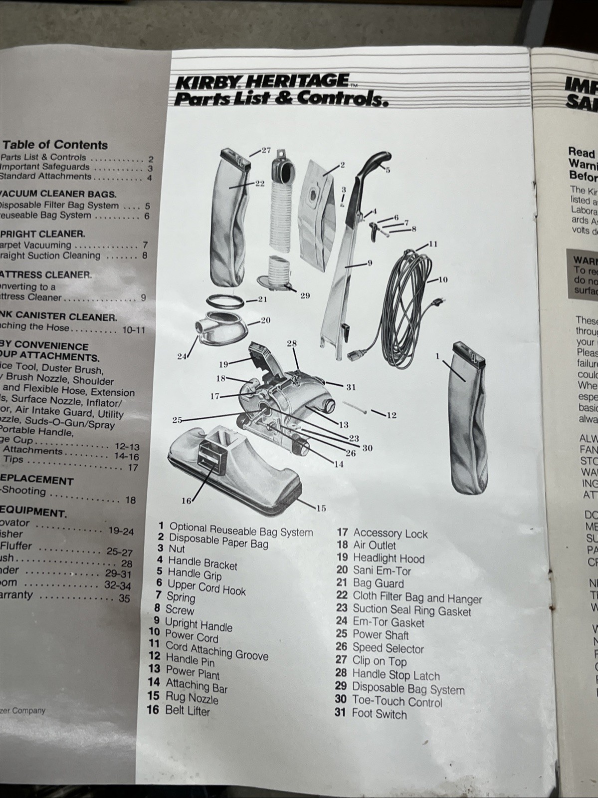 Kirby Vacuum Heritage 1-HD with Attachments For Parts Are Rebuild Please Read