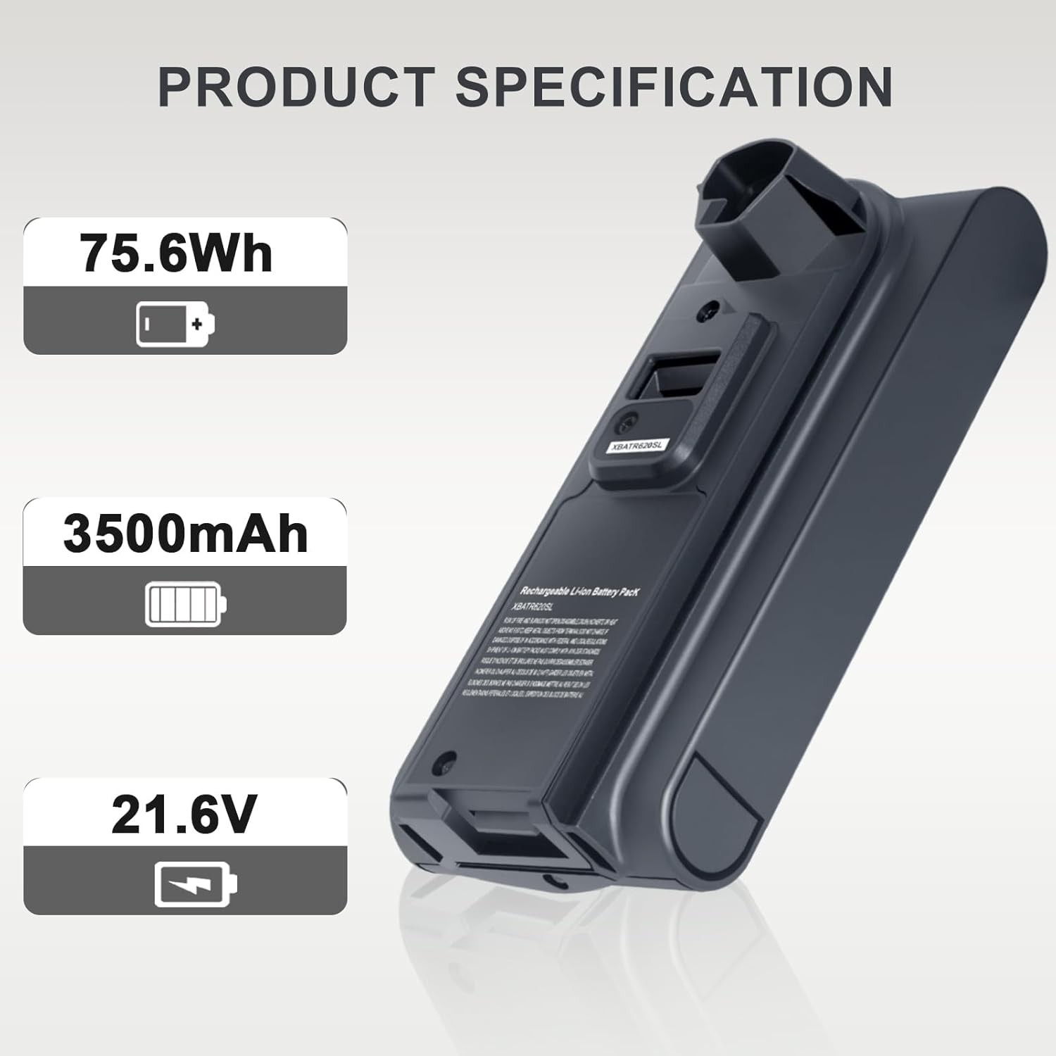 21.6V 3500mah Replacement Battery for Shark xbatr620sl Compatible with Shark
