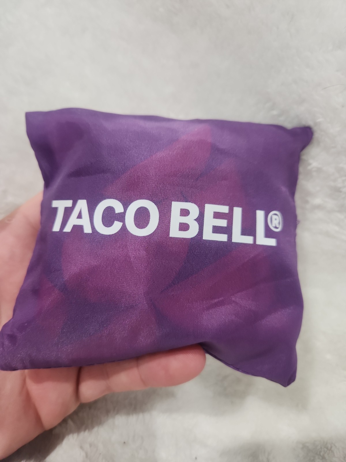 Taco Bell Foldable Reusable Shopping Bag Tote Purple Pink Multicolor Promo Item