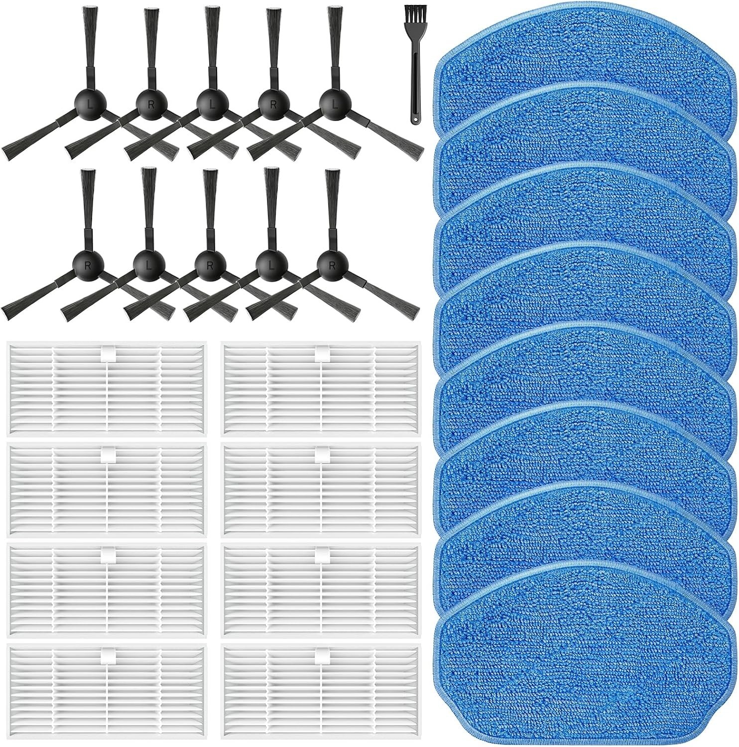 27 Pack Replacement Parts for BR151 Robot Vacuum Filters Mop Pads Side Brushes