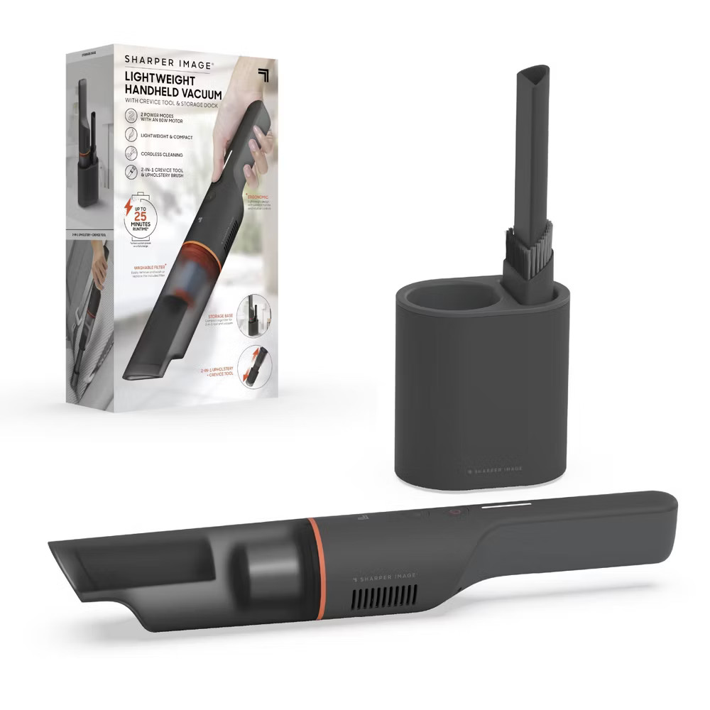 Sharper Image Lightweight Handheld Vacuum with 2-In-1 Upholstery & Crevice