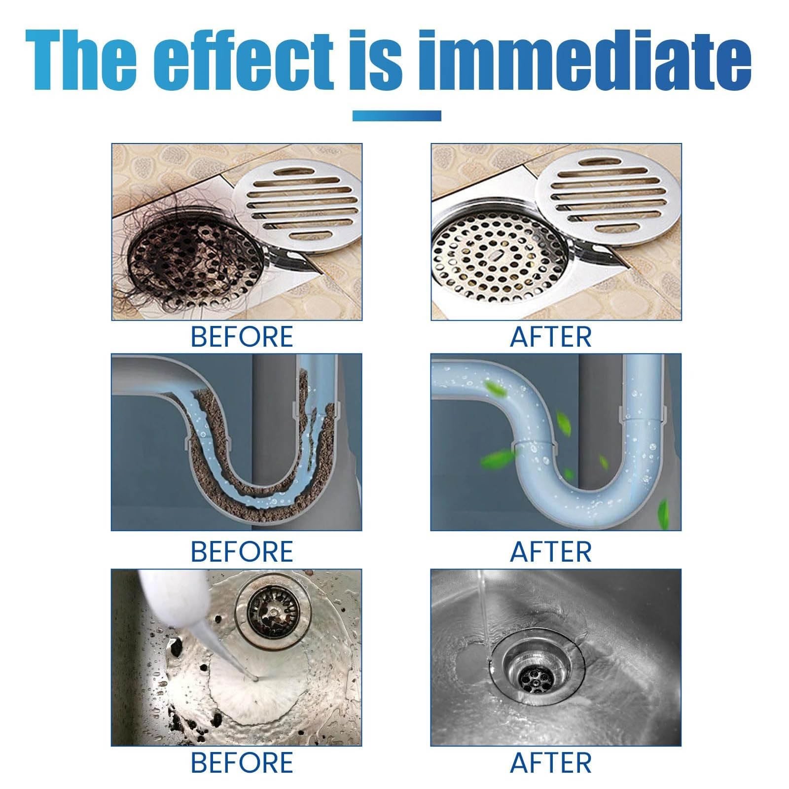 Powerful Drain Clog Remover Pipe Dredging Agent Powder Sink Toilet 350ml