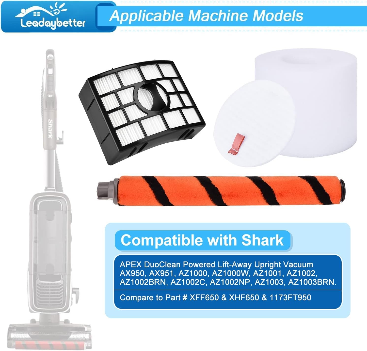 Filter Replacement for Shark APEX DuoClean Lift-Away AX950 AX951