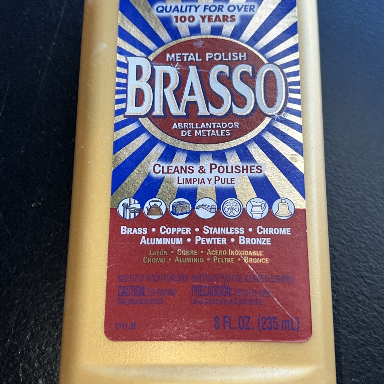 BRASSO Metal Polish Cleaner Brass Copper Stainless Chrome Aluminum 75% Full 2007