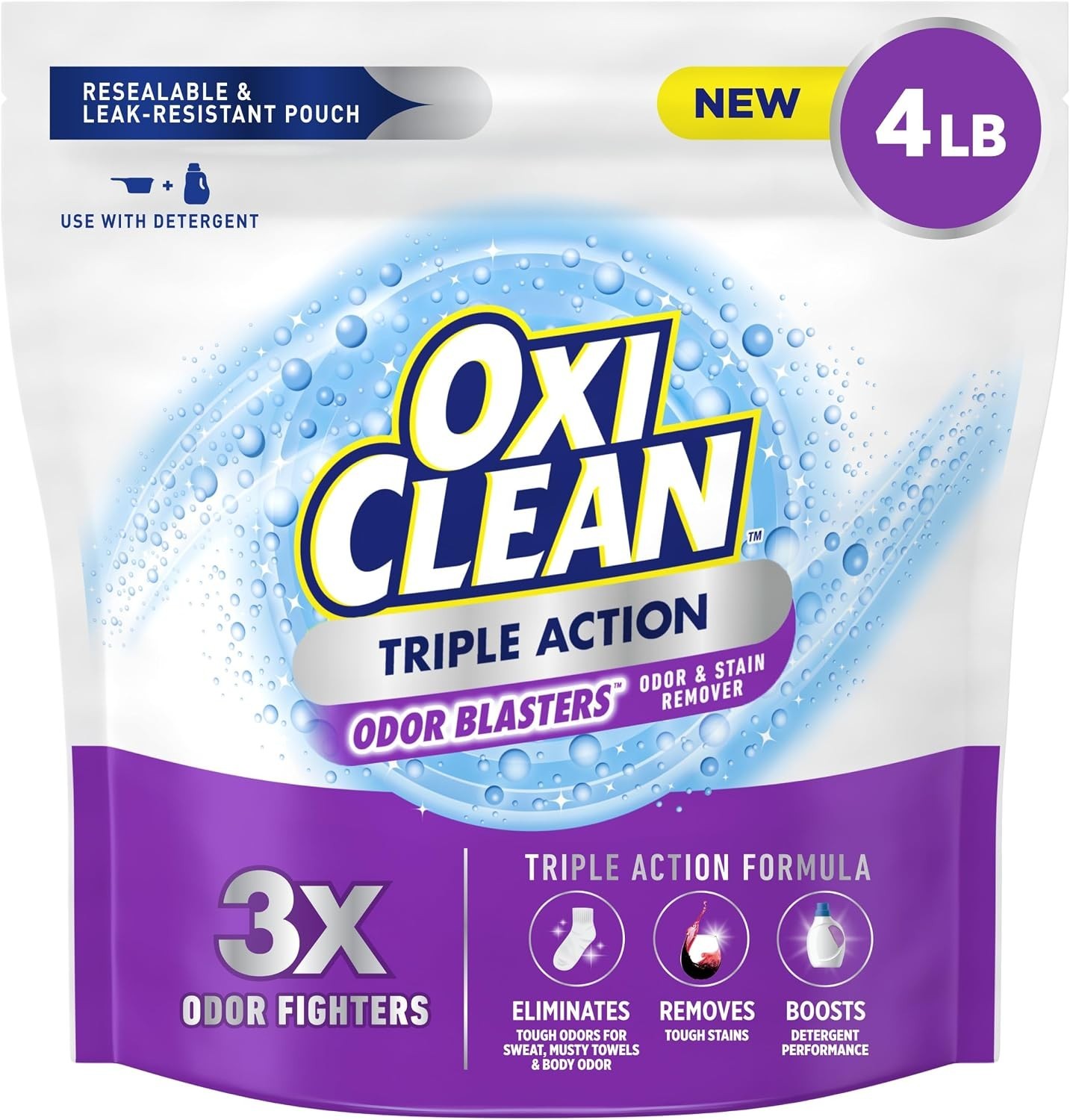 Powerful 4 lb Laundry Booster – Triple Action Odor Blaster & Color Safe Remover