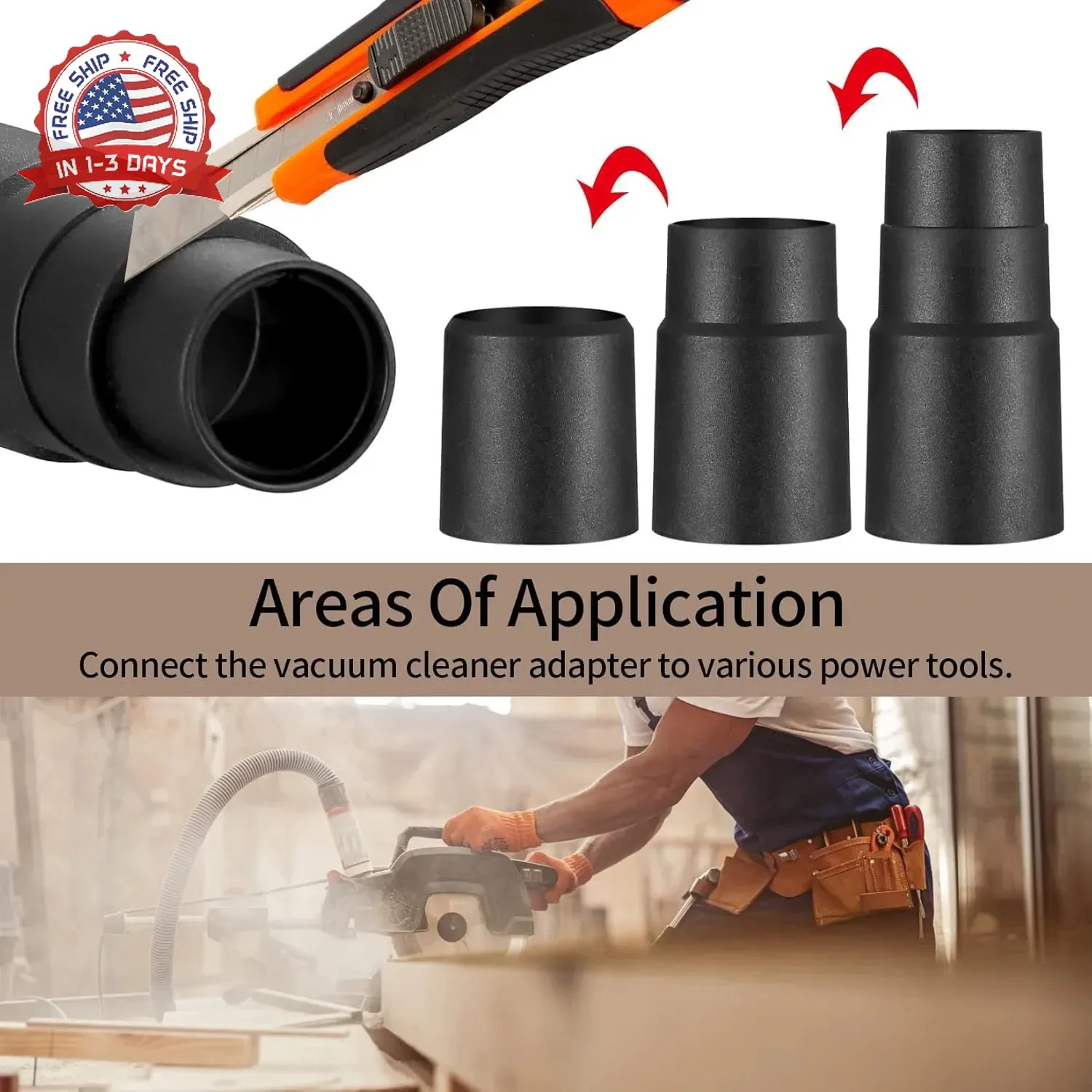 Universal Vacuum Hose Adapter Kit Reducer Attachment Set,Shop Vac Vacuum Hose Ad