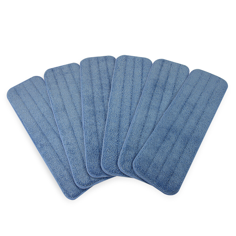 12 Pack of Microfiber Reusable Wet Mop Pads – Color Options – 18 inch Mop Pads