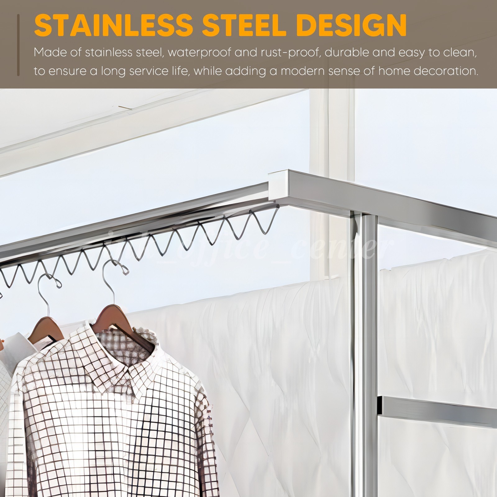 1000LBS Rolling Commercial Clothing Garment Racks Double Rail Garden Adjustable