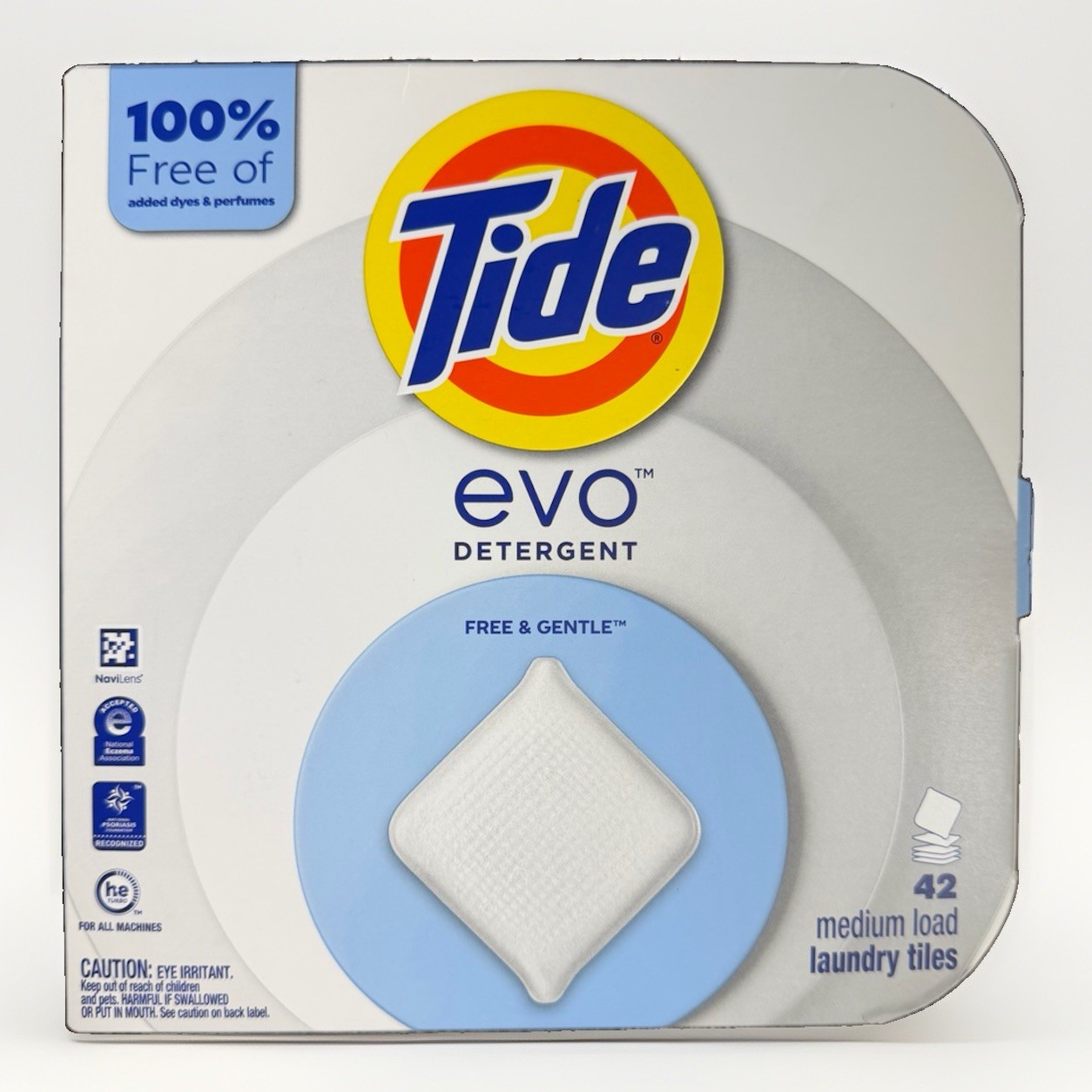 Tide Evo Laundry Detergent Free Gentle Hypoallergenic Sensitive Skin, 42 Tiles