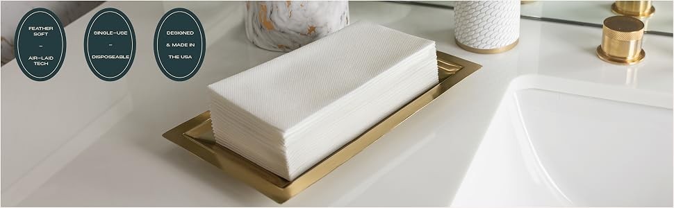 50 Pack Disposable Hand Towels for Bathroom, Linen-Feel Guest Towels | 12×17