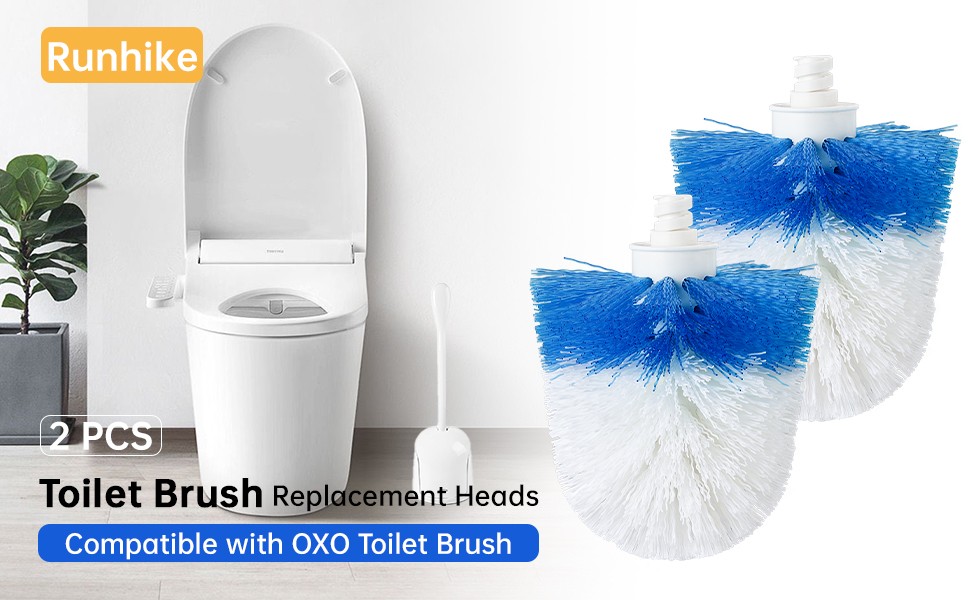 2 Pack Toilet Brush Replacement Head Compatible with OXO Good Grips Toilet