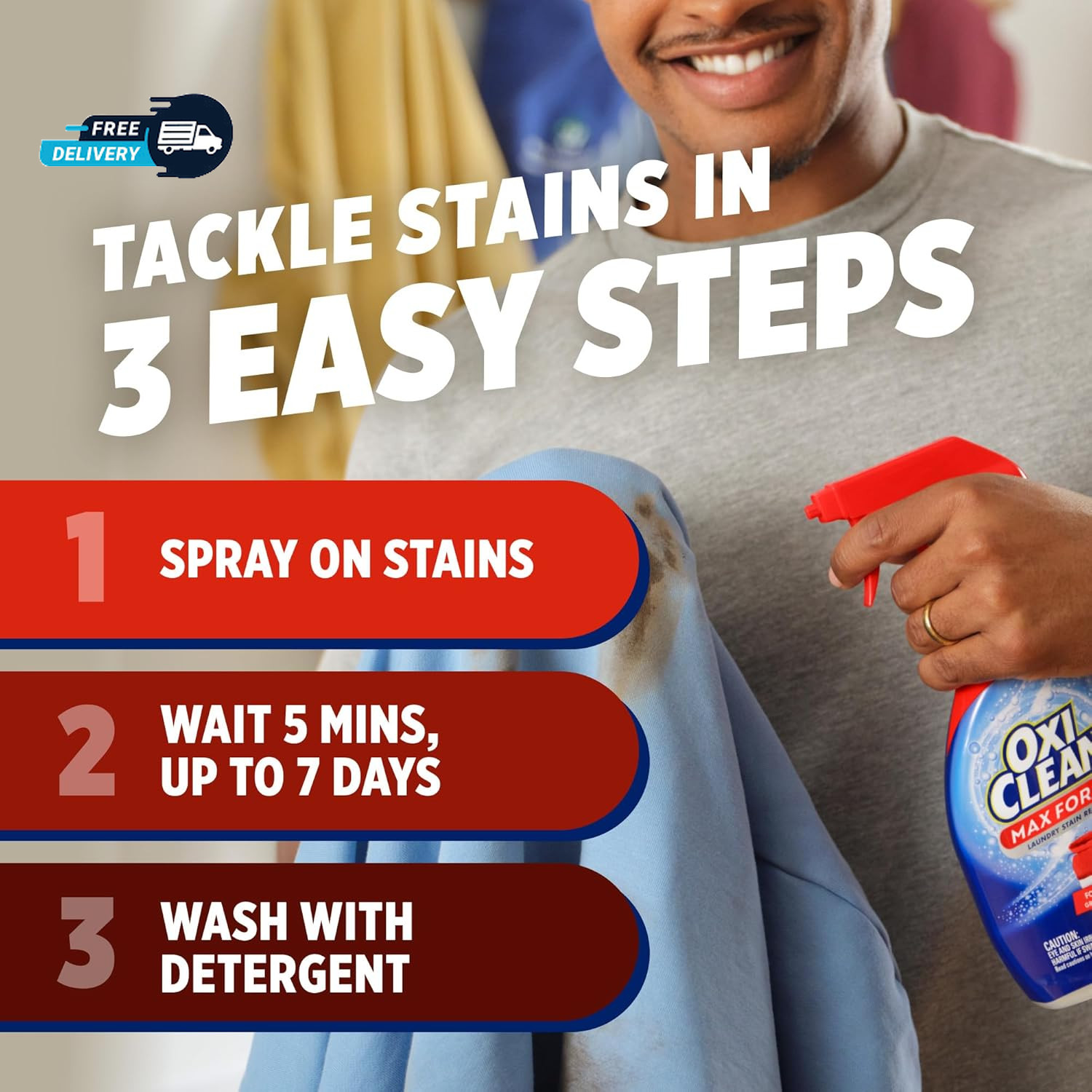 OxiClean Max Force Laundry Stain Remover Spray Refill, 48 fl oz