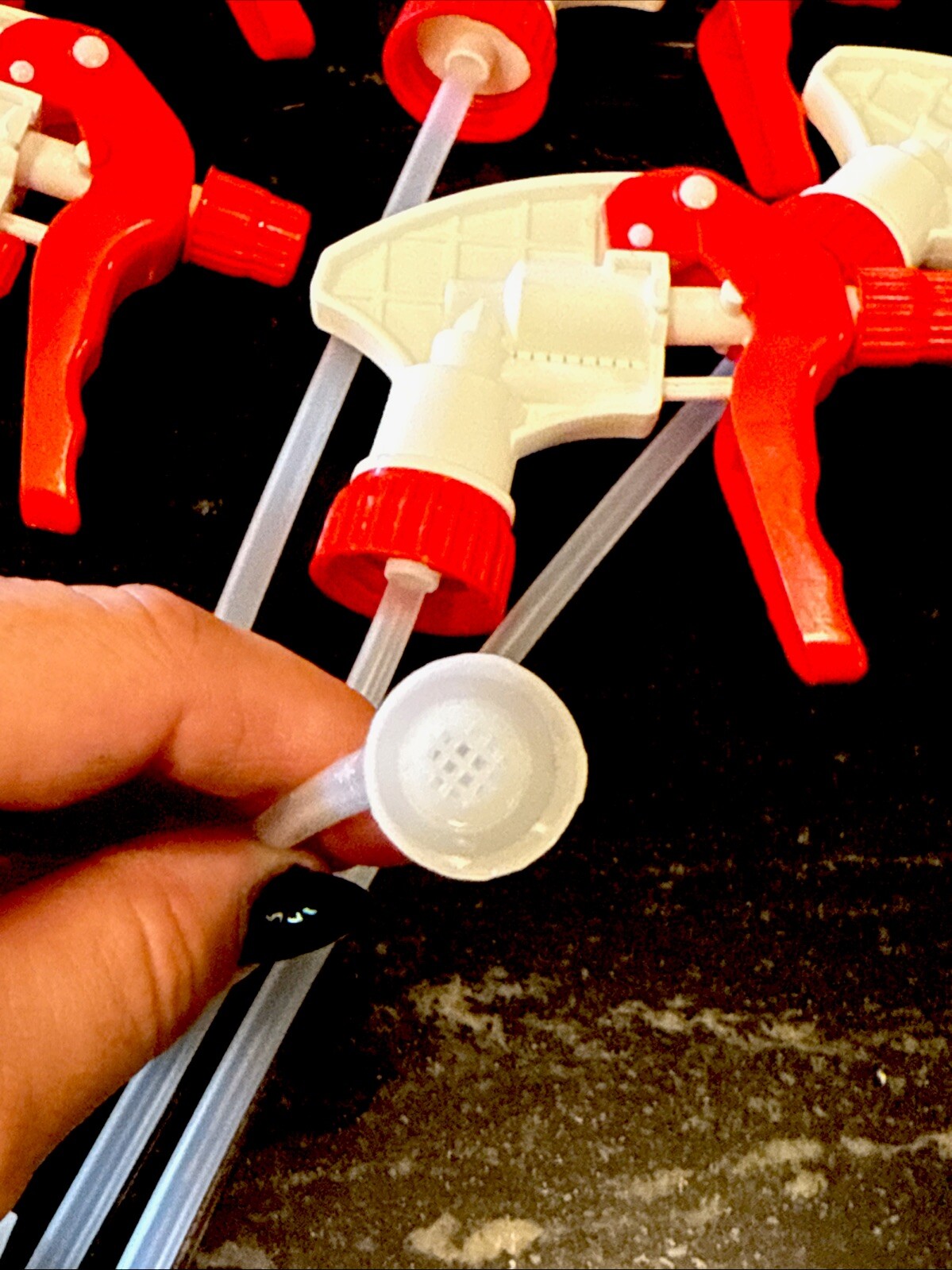 28-400 White w/ Red Trim Replacement Trigger Chemical Sprayer Nozzles 6pk, 28mm