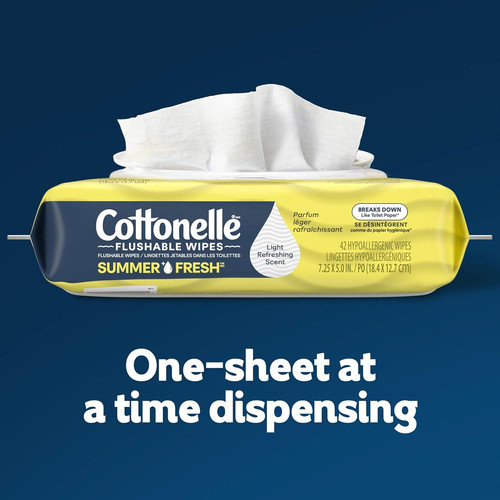 Cottonelle Summer Fresh Scented Flushable Wipes, 8 42 Wipes (Pack of 8)
