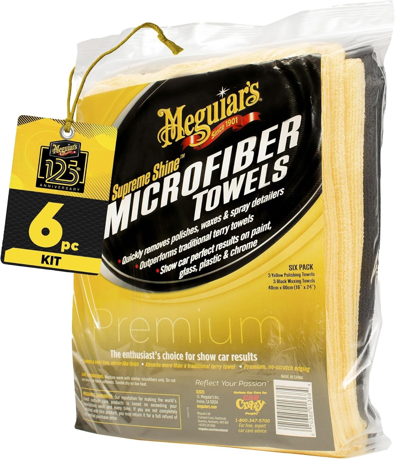 Meguiar’S X2025 Supreme Shine Microfiber Towels -6 Pack