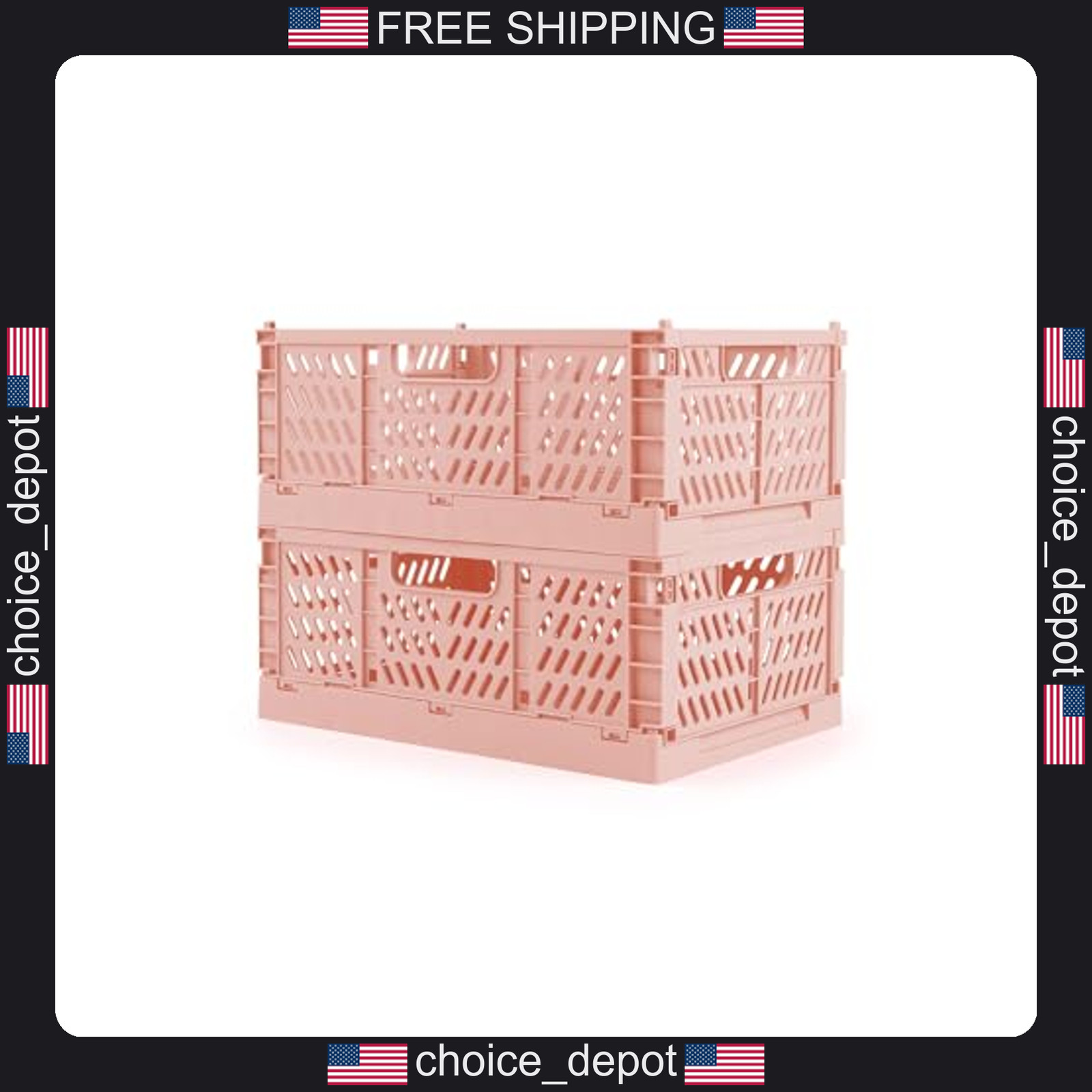 1 Plastic Foldable Storage Basket for Home Office Organization