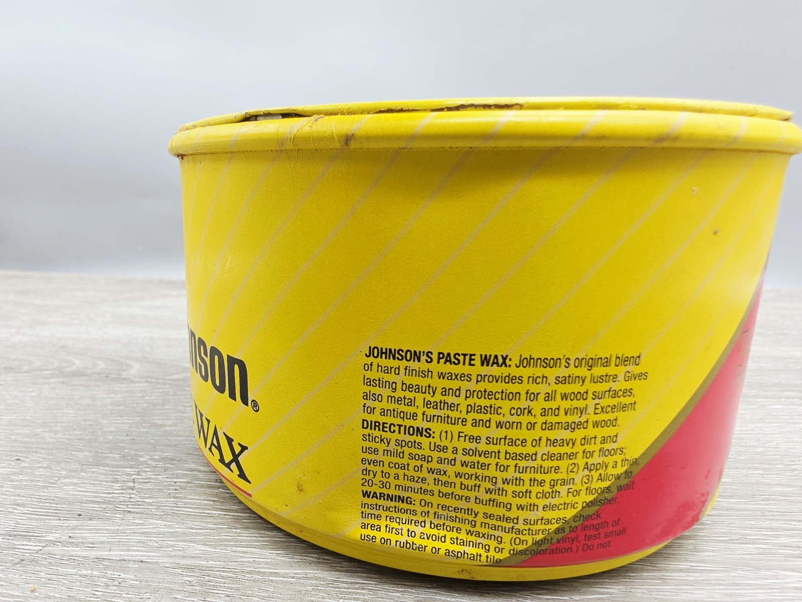 SC Johnson Paste Wax 16 oz Open Can Discontinued USA. 18 Oz Weight