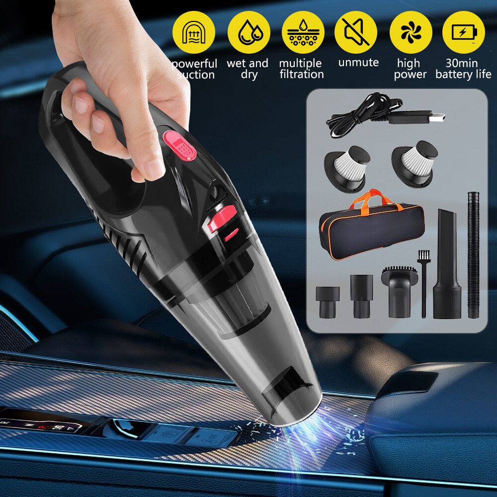 Portable Cordless Hand Held Vacuum Cleaner Recharge Car Auto Home Duster LED US