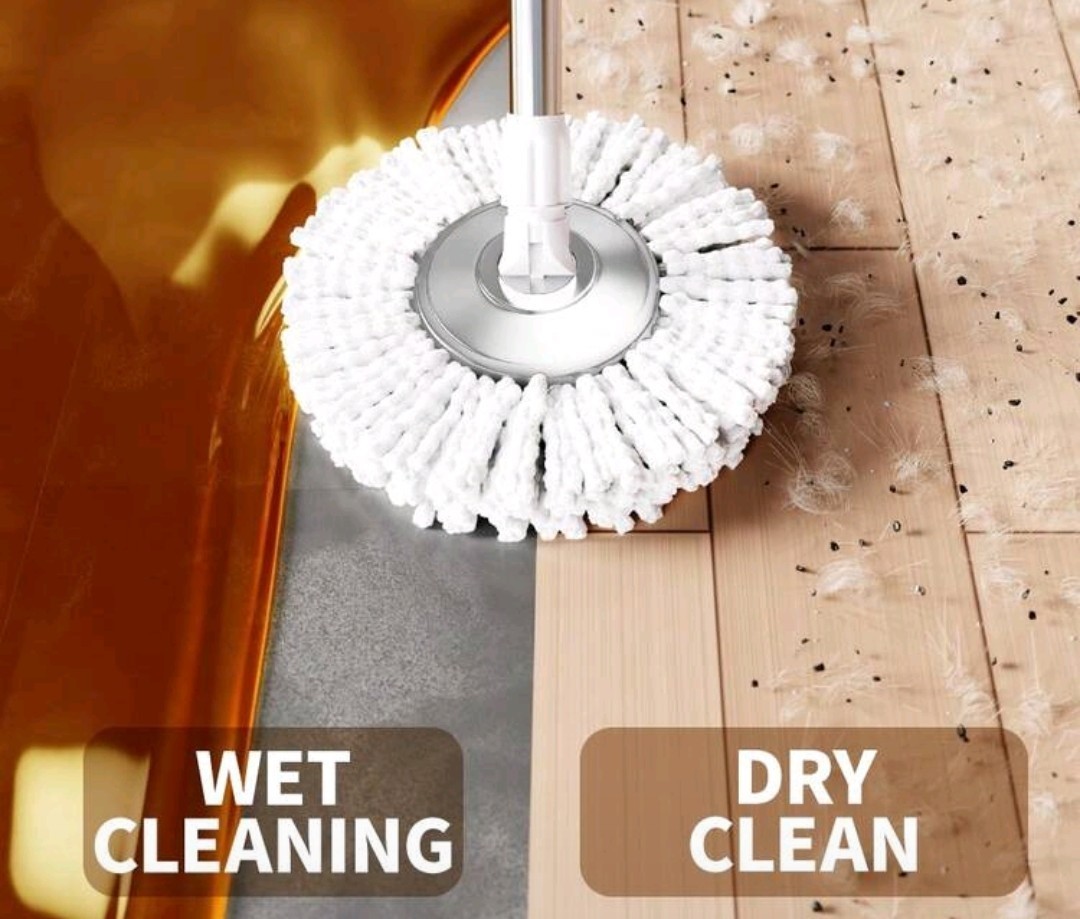 360° Spin Mop and Bucket Set with 3 Microfiber Heads Adjustable Handle Cleaning