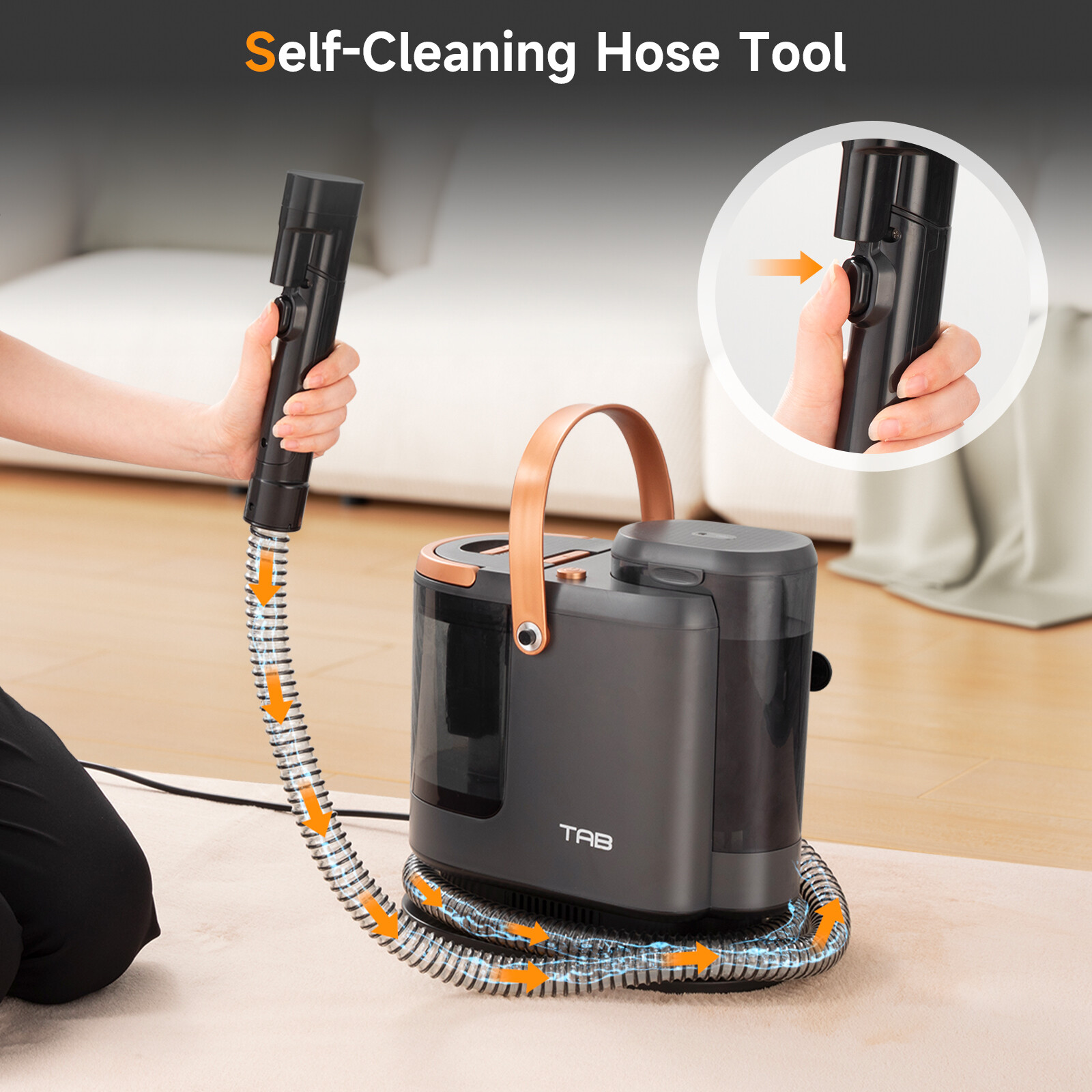 Carpet Cleaner Machine 18Kpa Strong Suction, 600W Powerful Motor, Portable Uphol