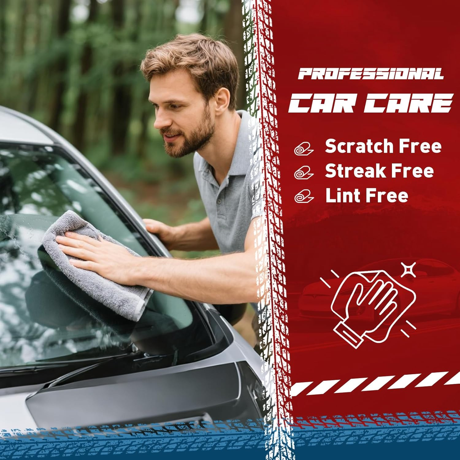 Microfiber Cleaning Cloths Bulk-15 Pack, Gray Microfiber Towels for Cars | Ultra