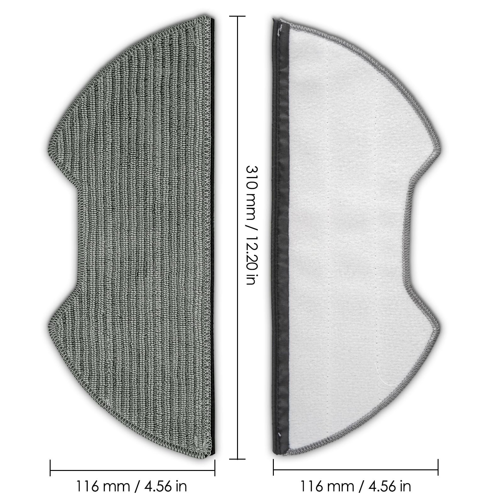 4 Pack Replacement Mop Pads for Shark Matrix Plus Robot Vacuum, Washable Cloths