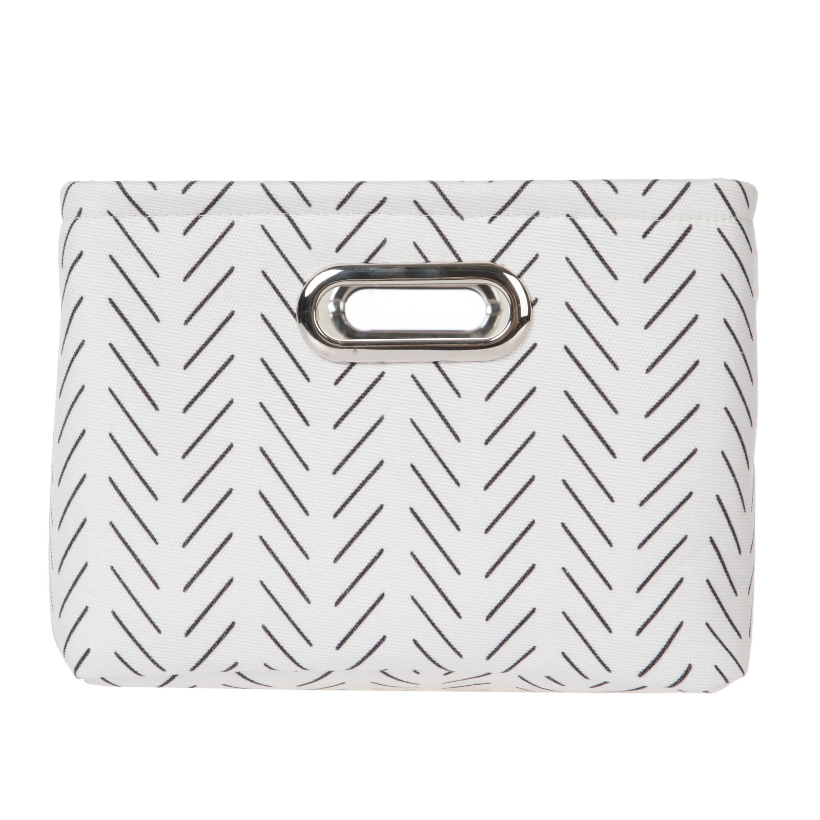 x x, Black and White Lines Canvas Fabric Decorative Storage Basket with Handles