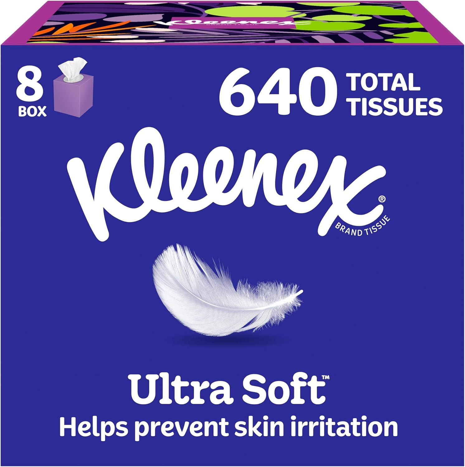 Kleenex Ultra Soft Facial Tissues 8 Cube Boxes 640 Total Tissues New