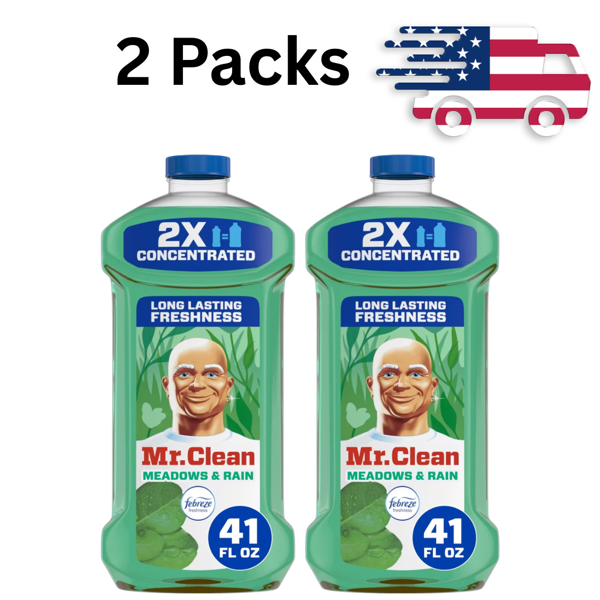 Mr. Clean 2X Concentrated Multi Surface Cleaner with Febreze Meadows & Rain Scen