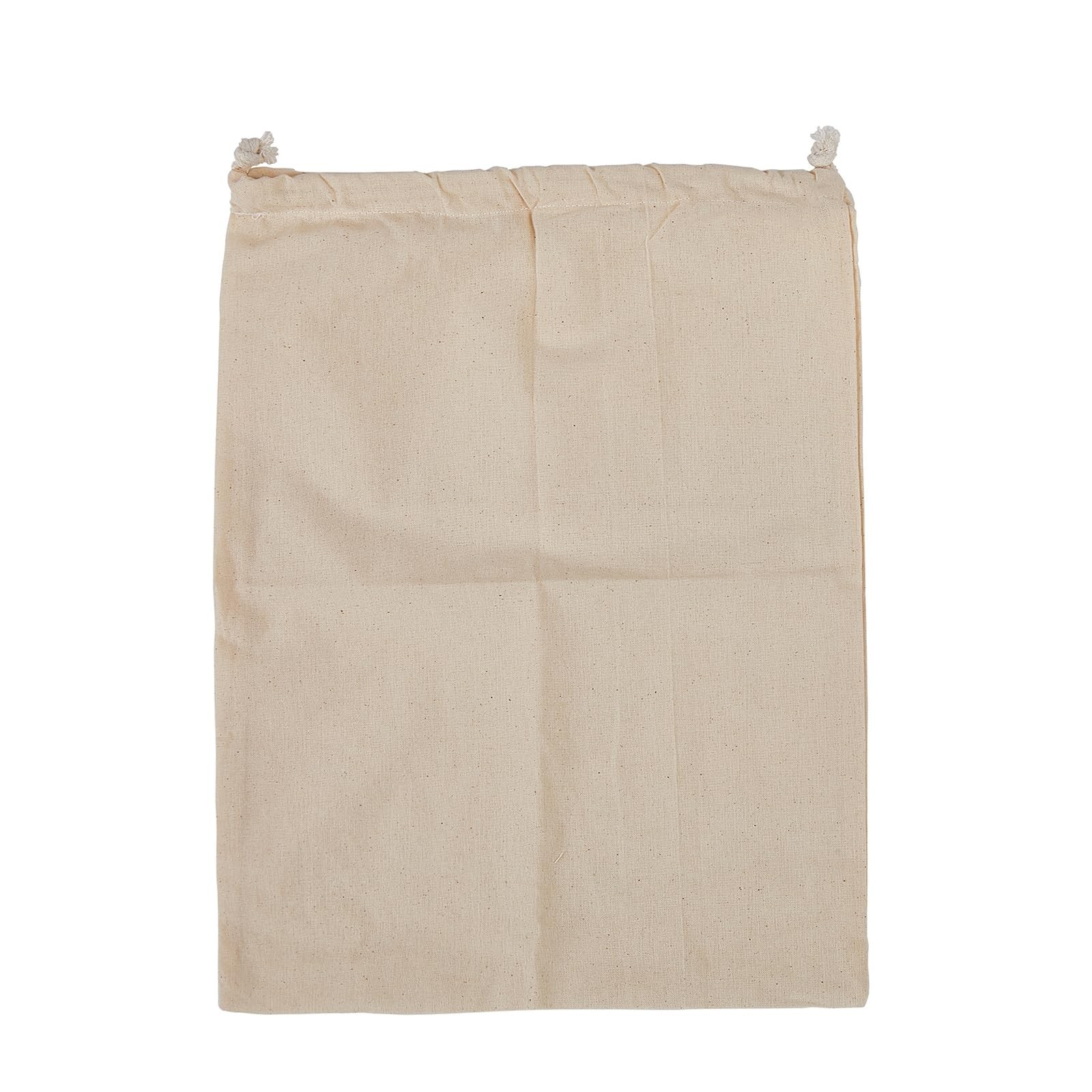 10 Pack Cotton Muslin Drawstring Bags, Linen Canvas Storage Bags, 20 x 30 cm