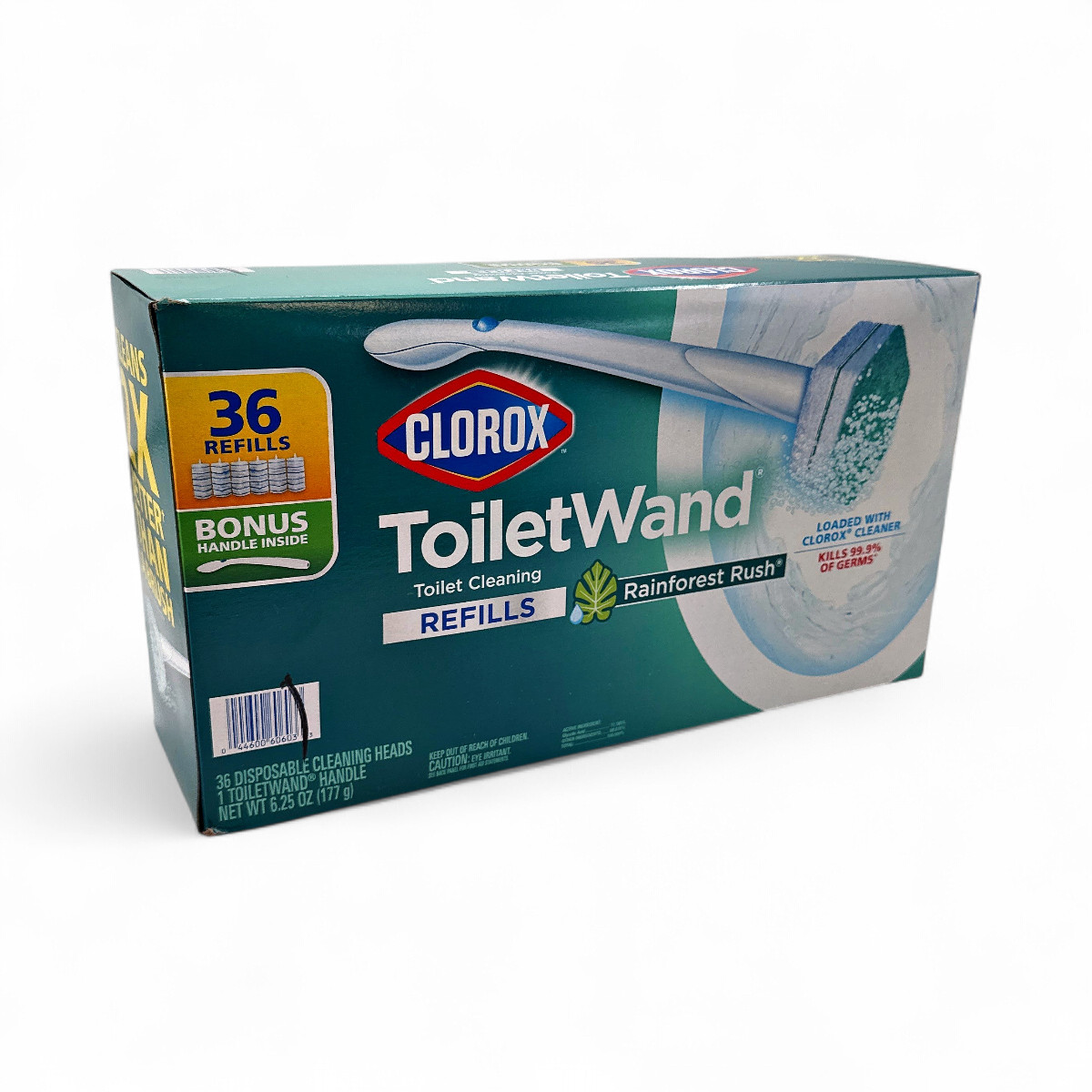 Clorox ToiletWand Toilet Cleaning Kit, Rainforest Rush, 1 Handle + 36 Refills