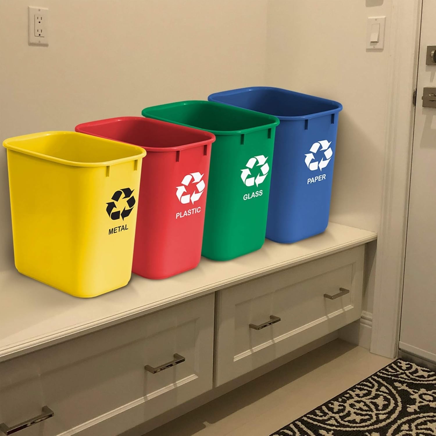 Wastebasket Bin Recycling 6.75 Gallon/ 27 Quart/ 25.552 Liter Made of Plastic