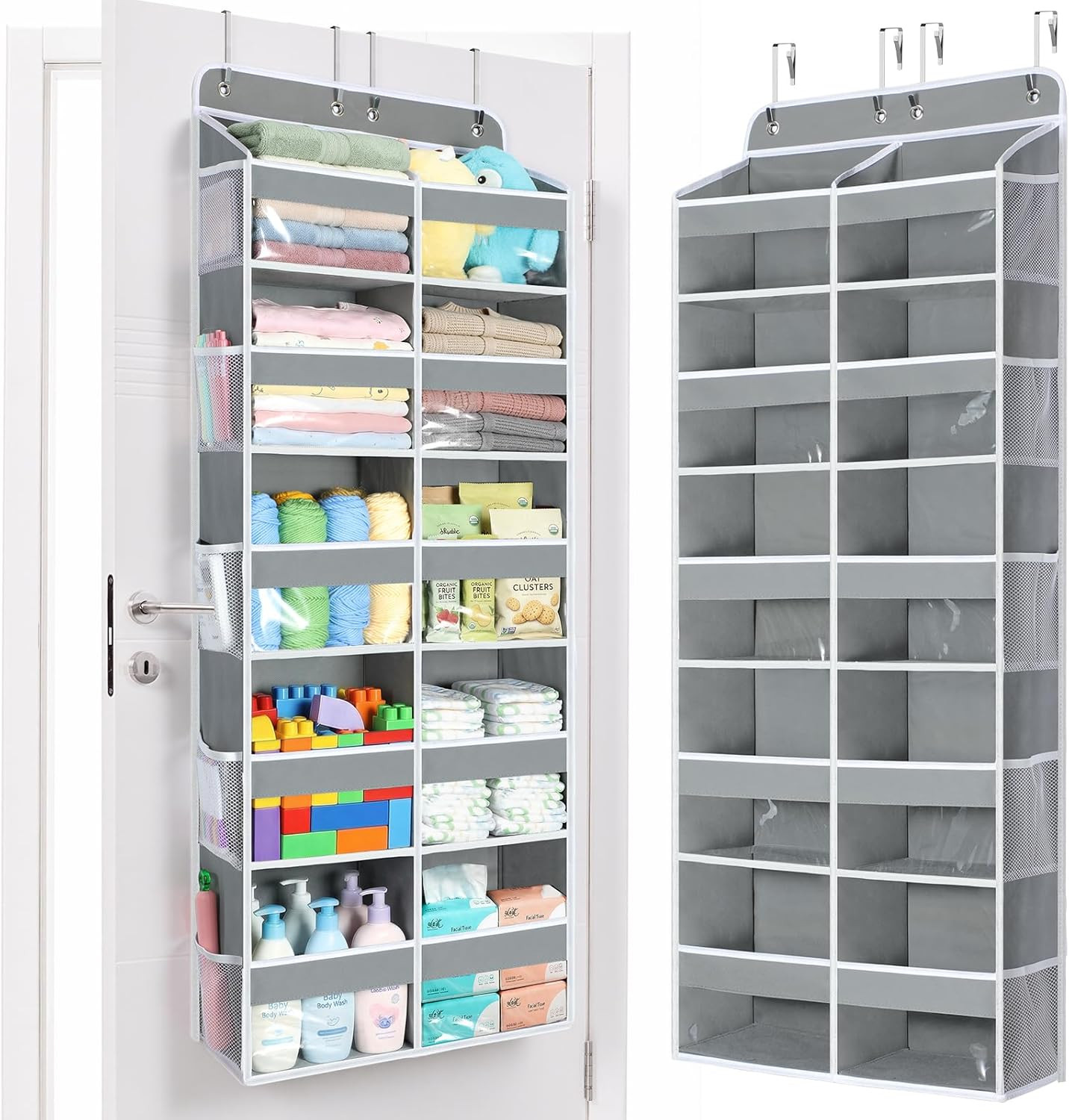 over the Door Organizer, 5 Tier Extra Large behind Door Storage of 10 Compartmen